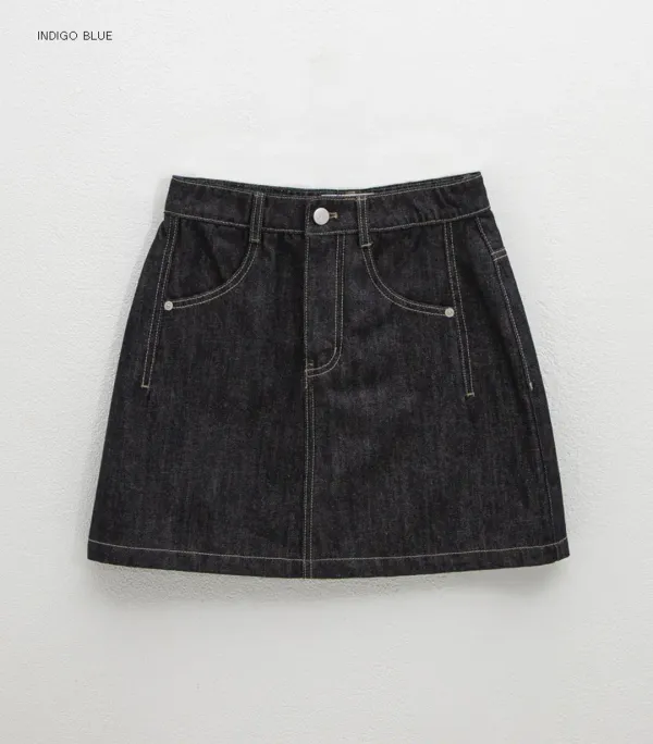 (SK-4936)ESSENTIAL THEY LAW DENIM MINI SKIRT