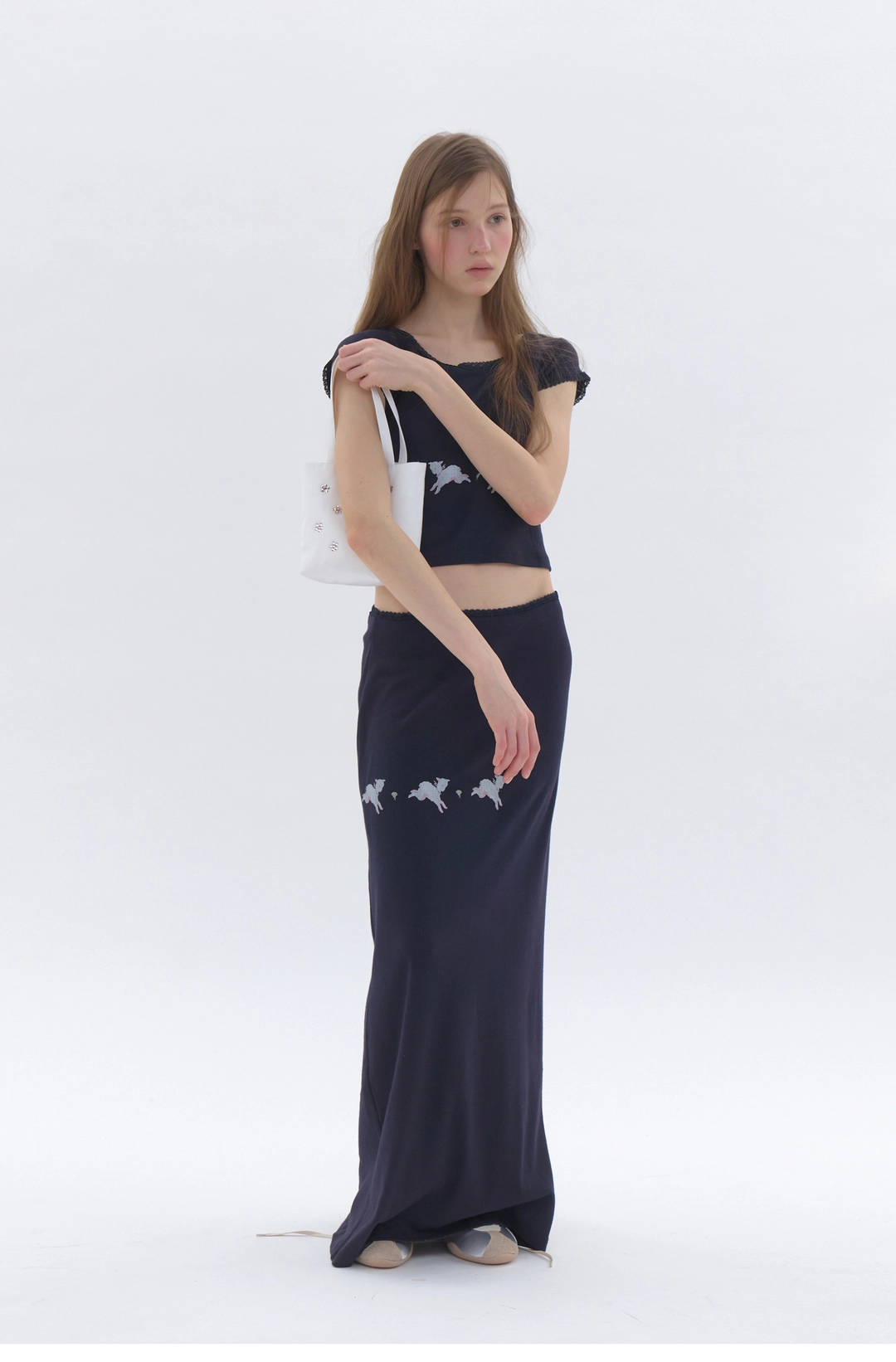 순수 Lambie Skirt Navy (4th) 상품 이미지 1