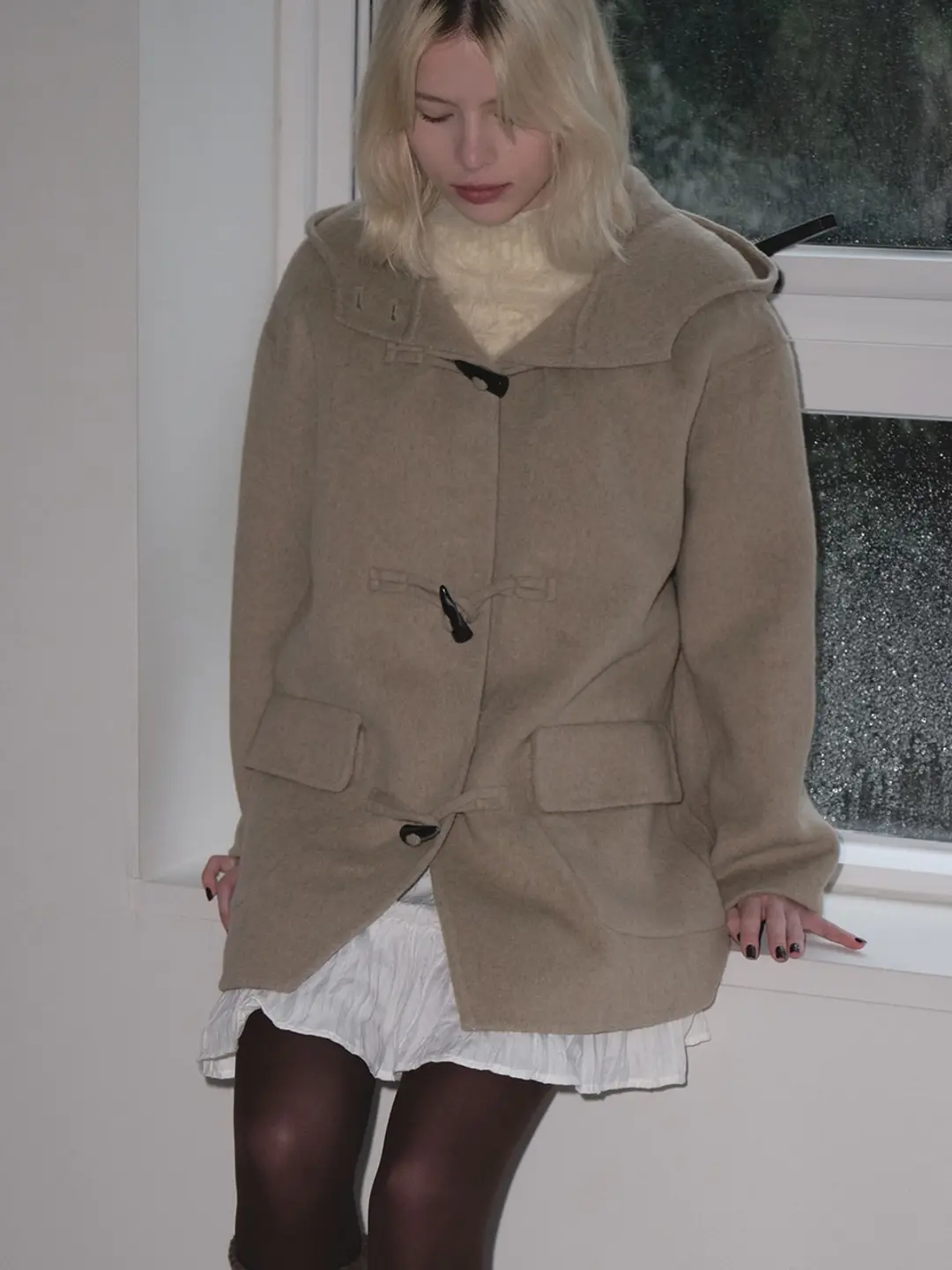 마가린핑거스 HOODED WOOL DUFFLE COAT (KHAKI BEIGE) 상품 이미지 2