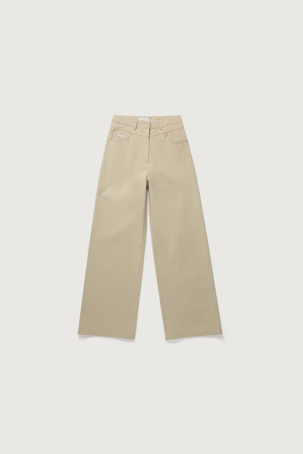 INTO SLIM WIDE PANTS [BEIGE]