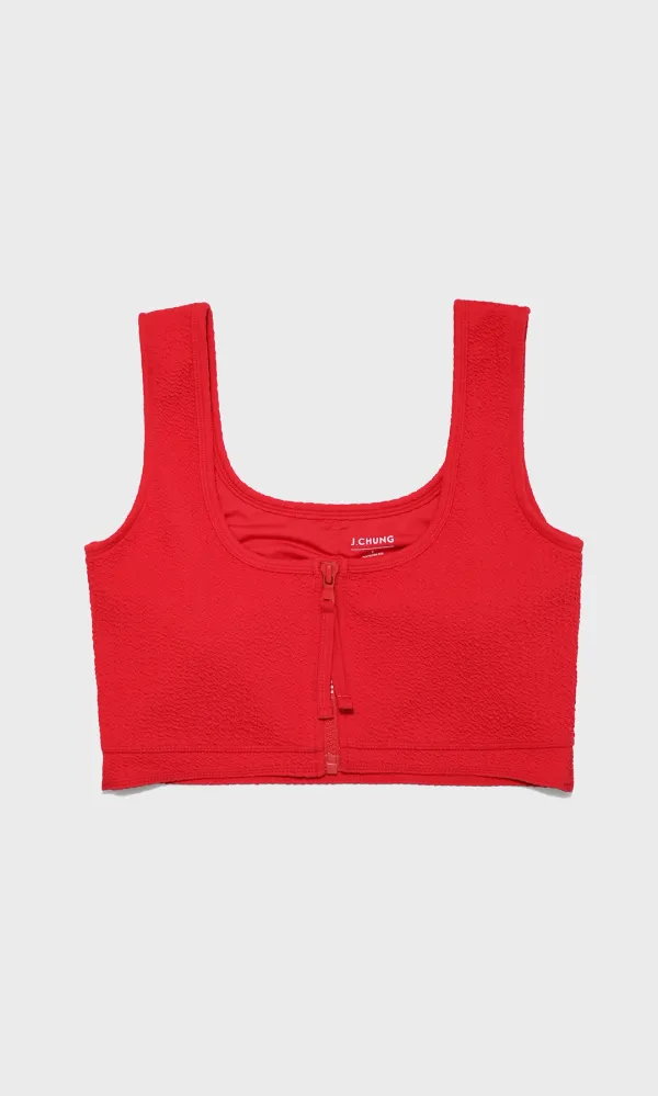 Forget-Me-Not Bikini Top_Carmine