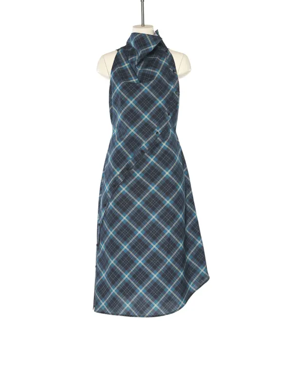 PS25 NAVY HALTER SLEEVELESS DRESS