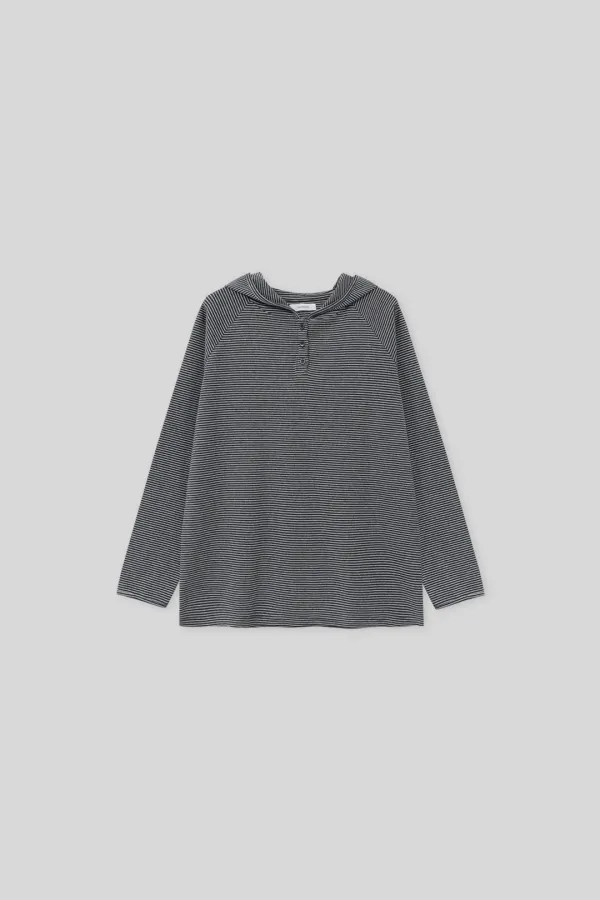 Nib hoodie t-shirt (d.gray stripe)