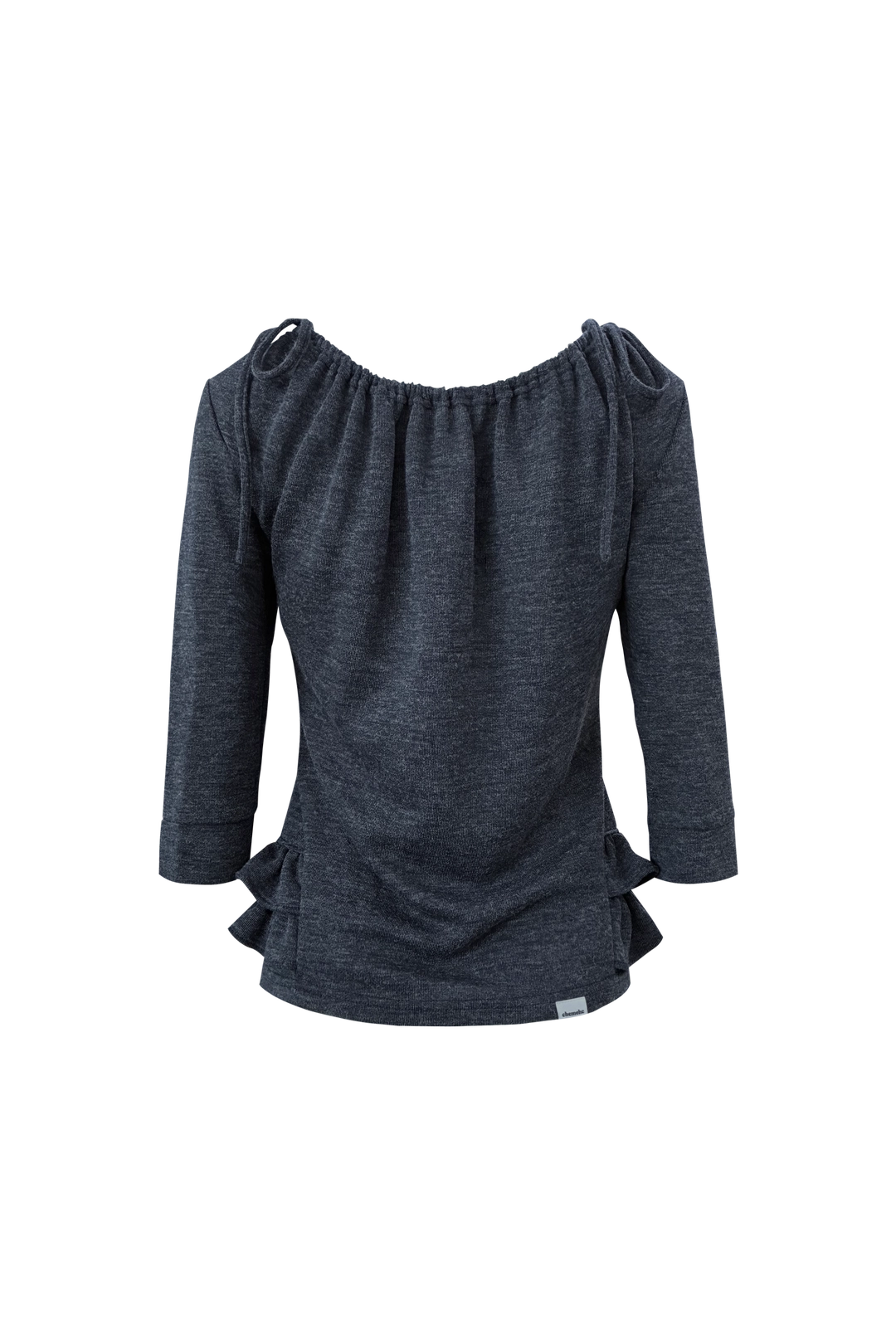 체메씨 SHIRRED MID-SLEEVE FRILL TOP (NAVY) 상품 이미지 3