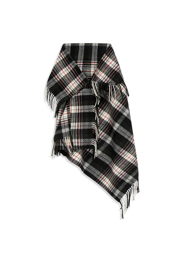 FRINGED ZIP SHAWL, MULTI