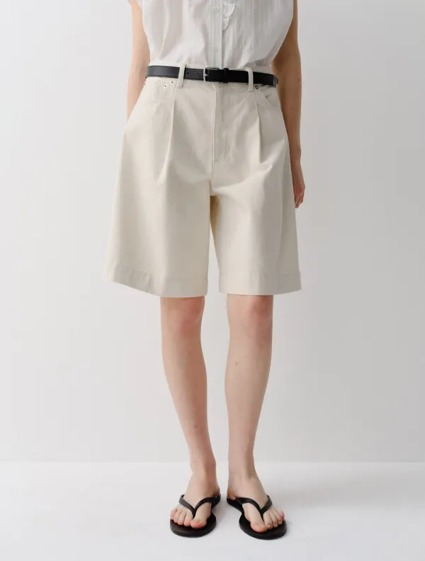 Kit Cotton Tuck Shorts (Natural)