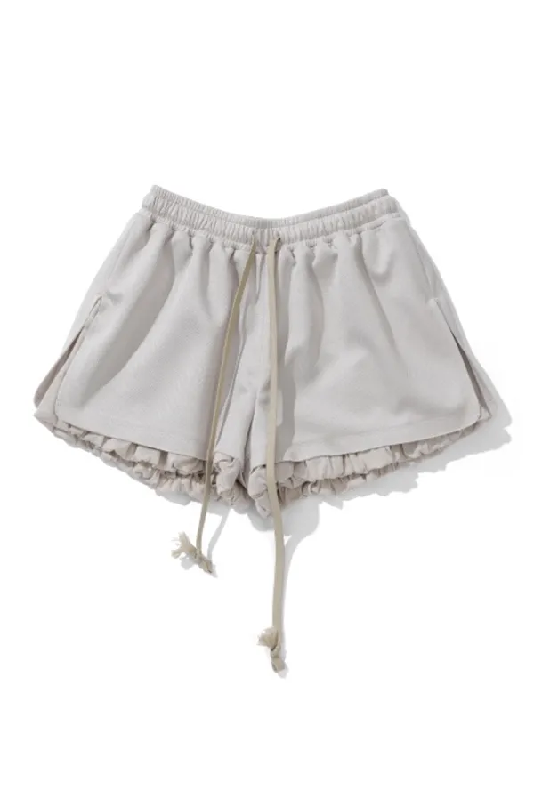Jersey Layered Mini Shorts, Grain