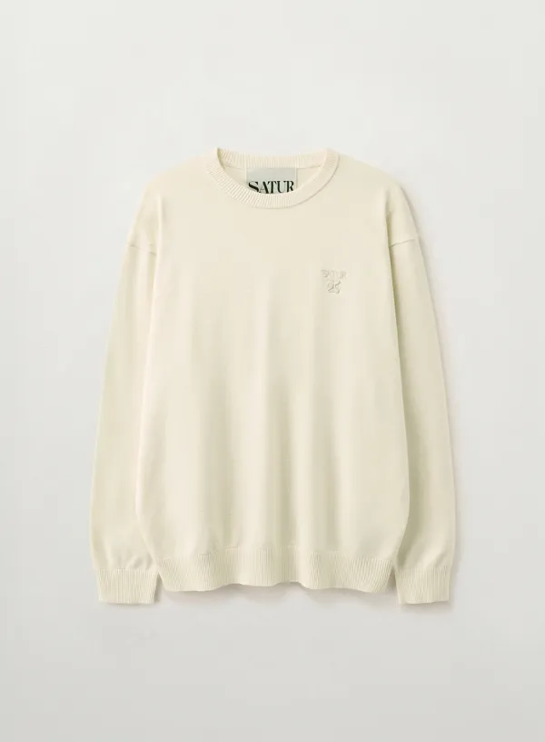 Loren Basic Crewneck Knit - Cream