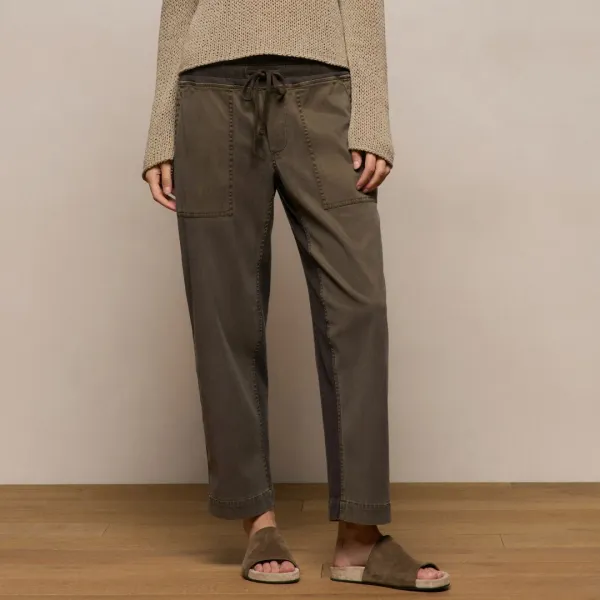Mixed Media Straight Pant - Army Green Pigment