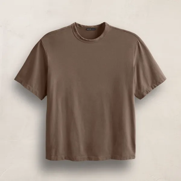 Heavy Luxe Jersey Oversized Crew - Caribou