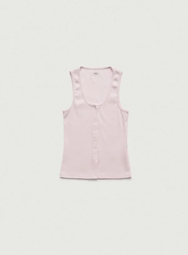 Clara Button Layer Tank Top_Light Pink