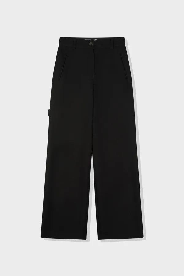 wide comfo slacks - black