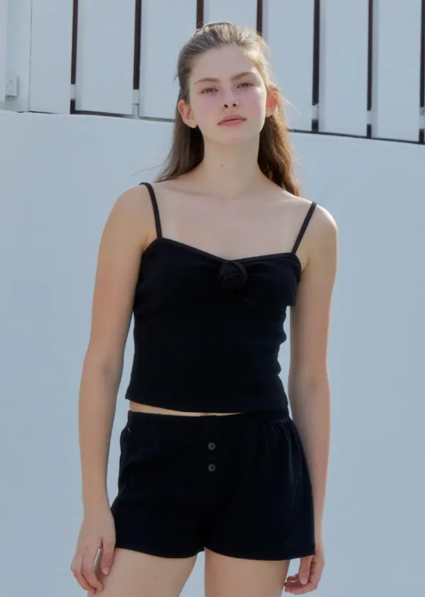 BUTTON SHORTS_BLACK