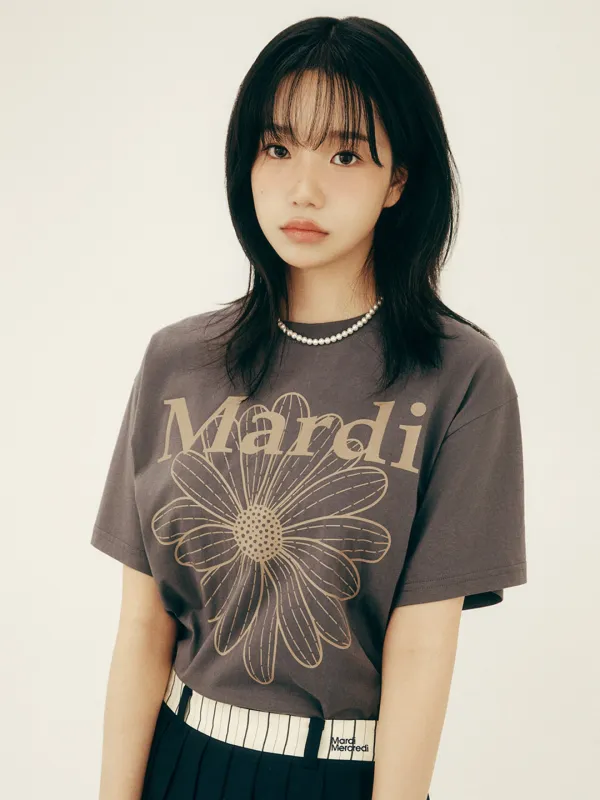 [6/26 순차배송] TSHIRT FLOWERMARDI_CHARCOAL TAUPE