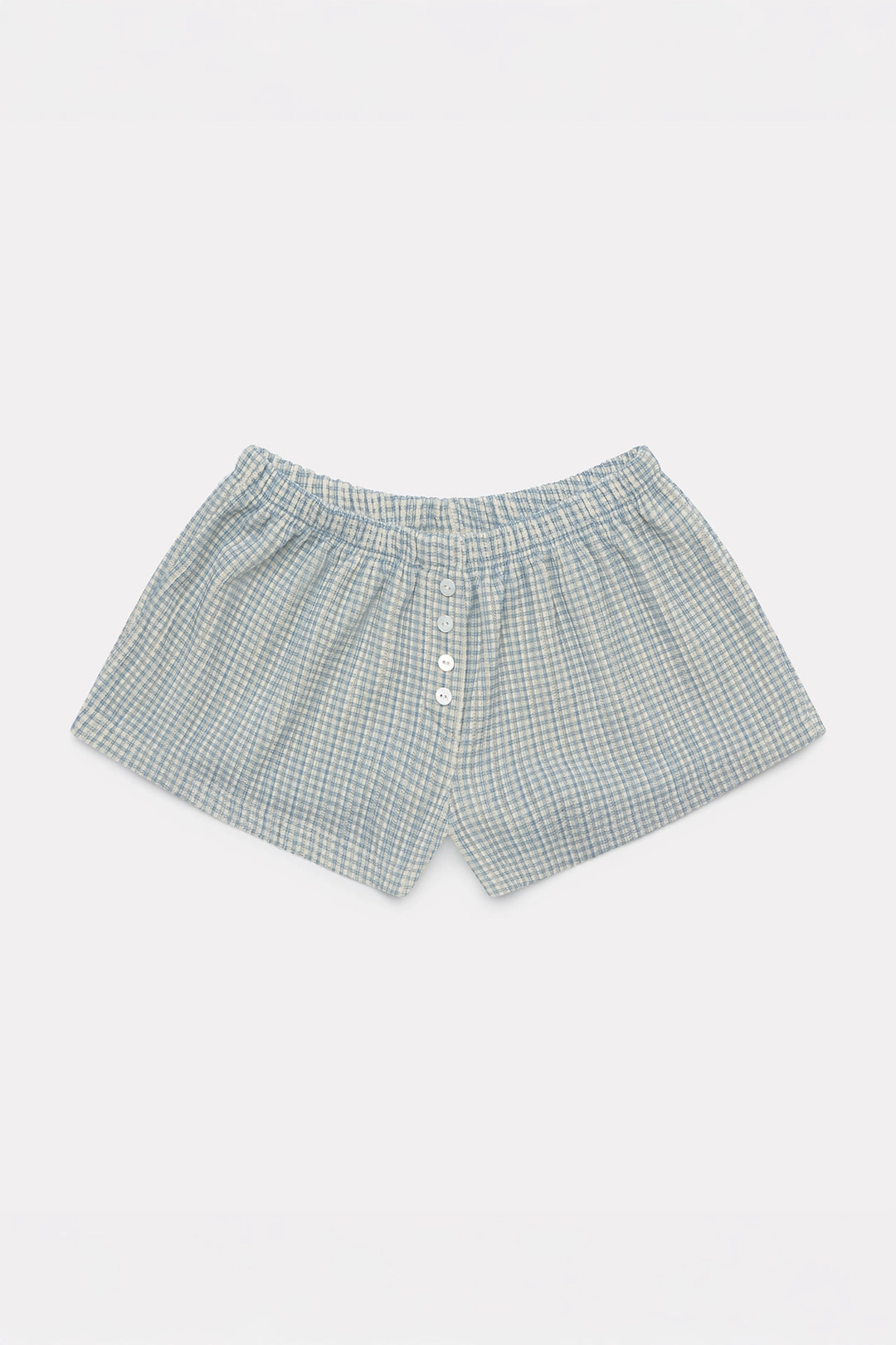 Check Mini Shorts_Baby Blue