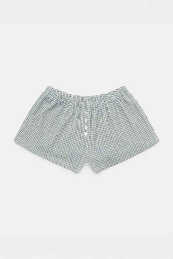 Check Mini Shorts_Baby Blue