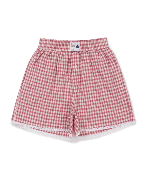 George Lace Shorts-Red