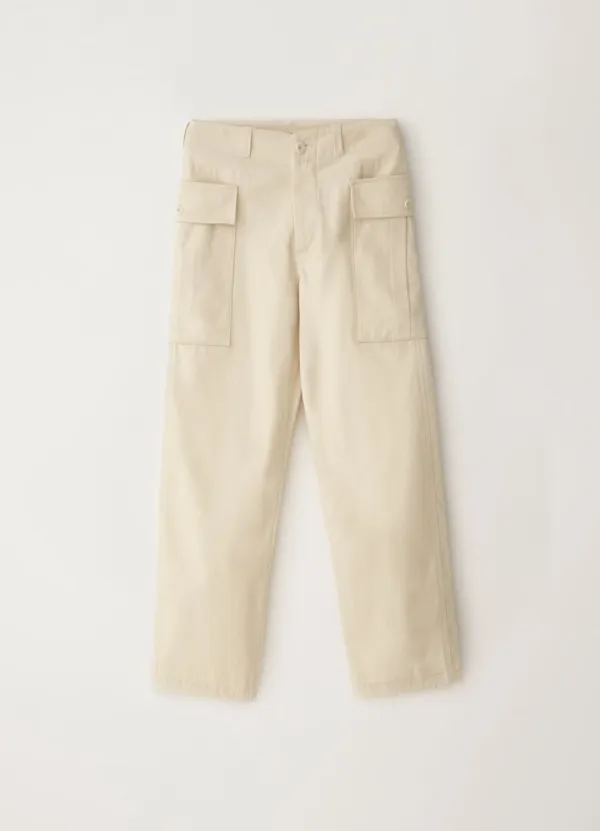 Washed cargo pants (Cream)