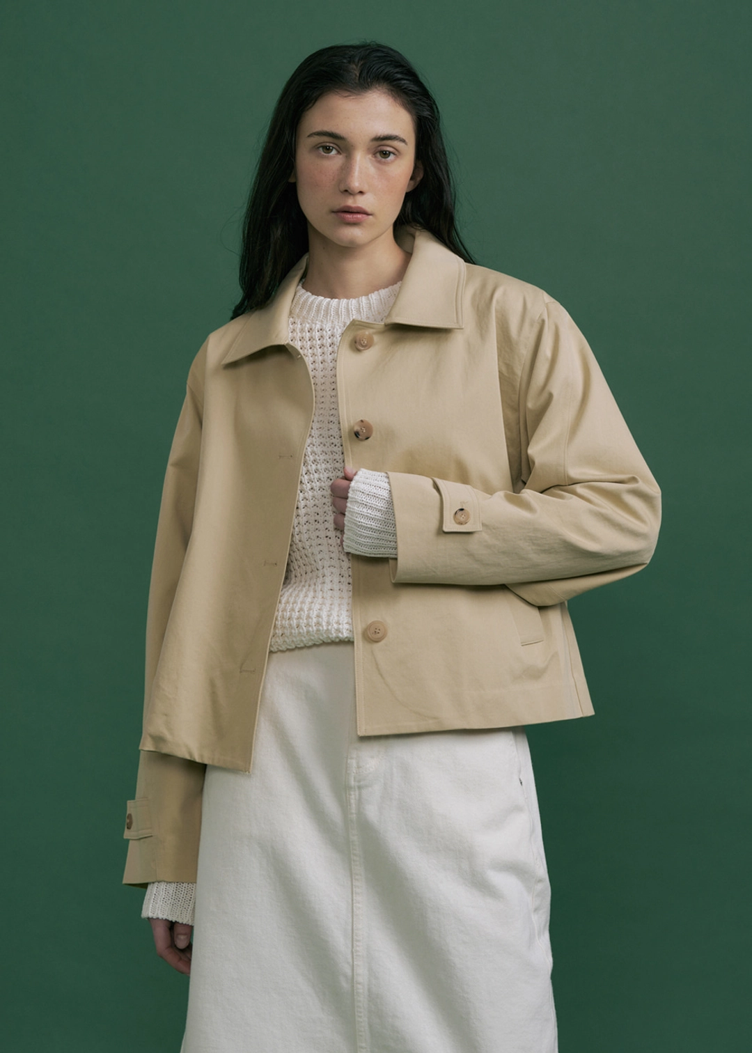블루브릭 Cotton crop coat (beige) 상품 이미지 2