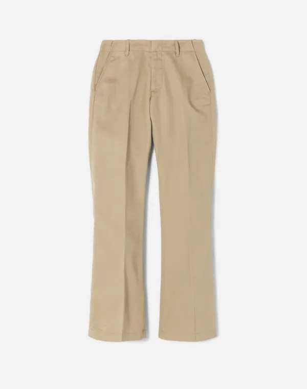 Surplus Mid Rise Wide Leg Trouser - Washed Khaki