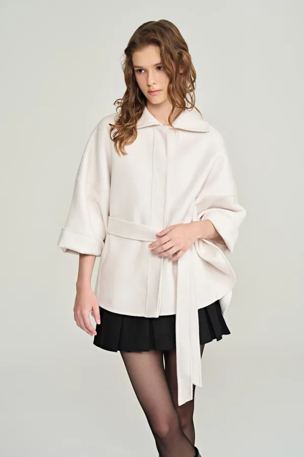 Bell australian wool cape coat, Ivory