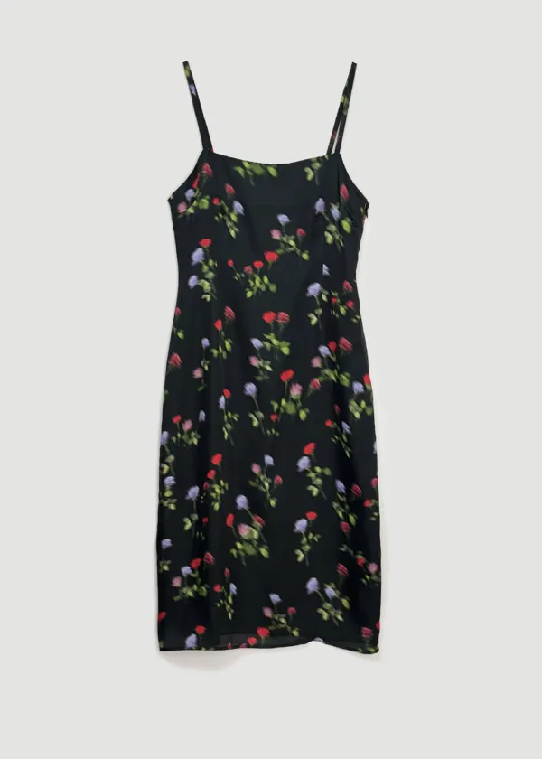 Floral strap dress (Black)