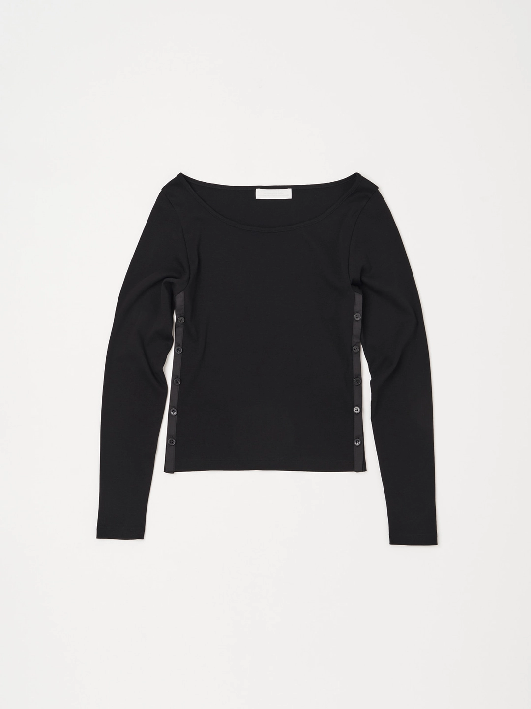 낫띵에브리띵 SIDE-BUTTON DETAIL LONG SLEEVE TOP IN BLACK 상품 이미지 1