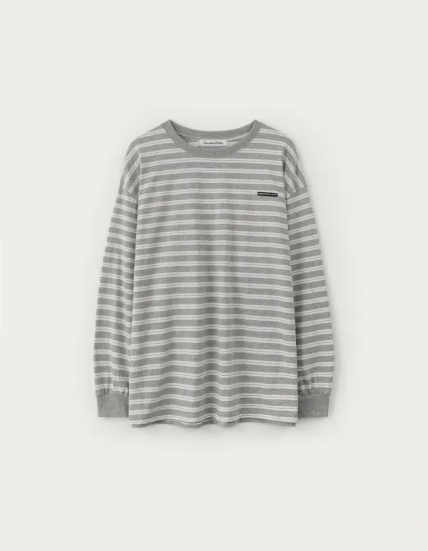 6.10 출고 Wappen Stripe Long Top - Grey