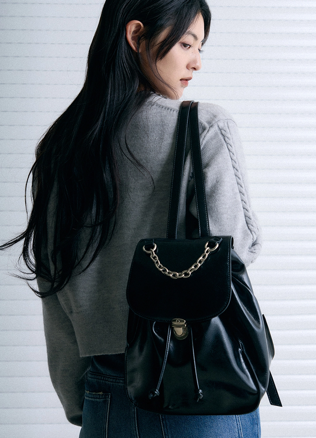 레더리 아더 클래식 체인 백팩 [BLACK] 상품 이미지 1