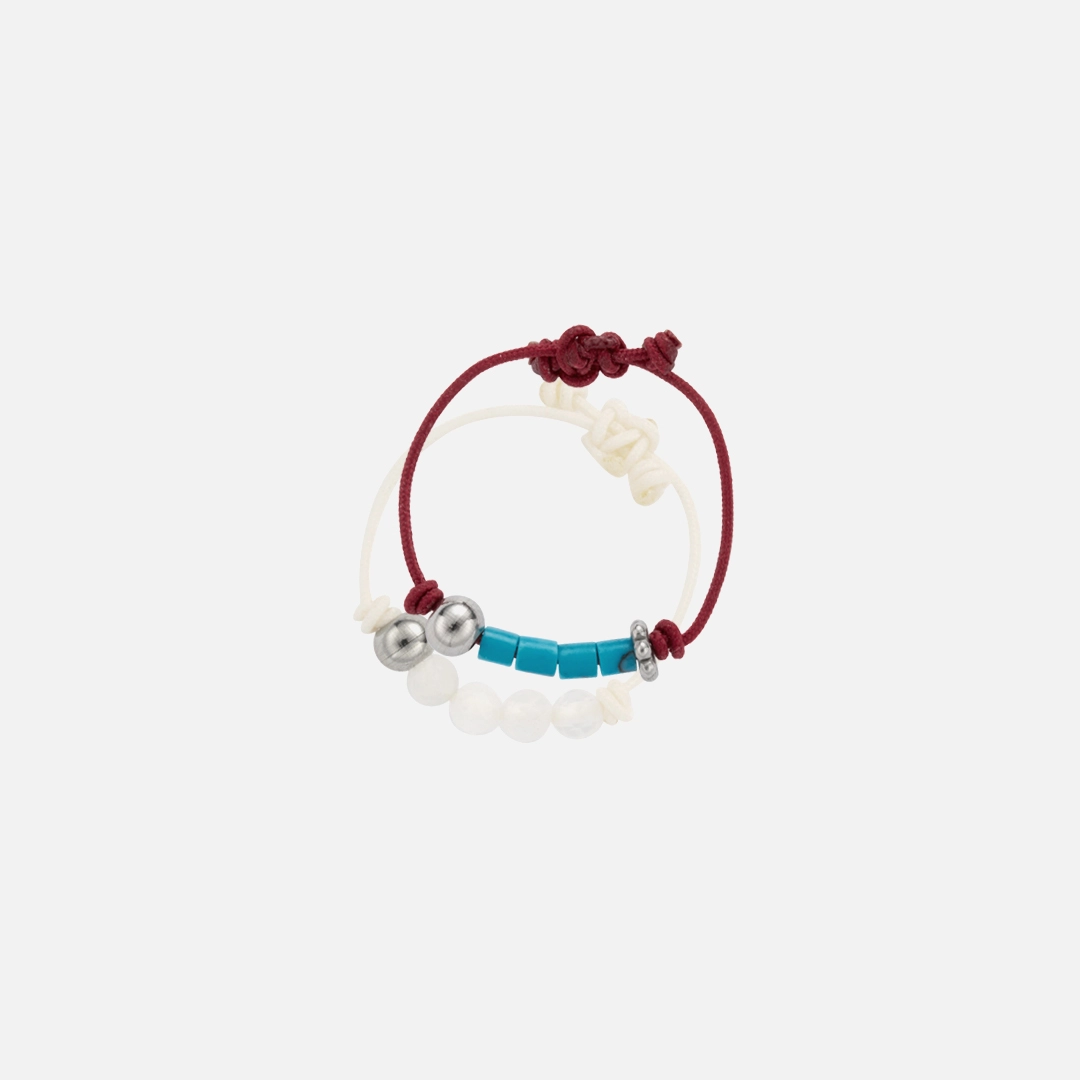 엔프프 gem string ring set-red ivory 상품 이미지 1