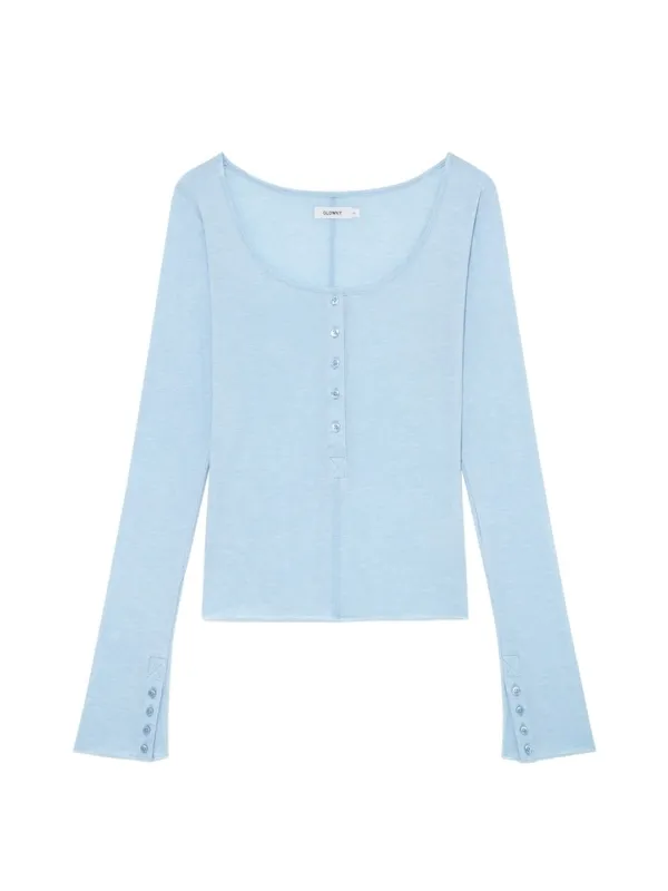 [2nd] FADE BUTTON LONG SLEEVE (BABY BLUE)