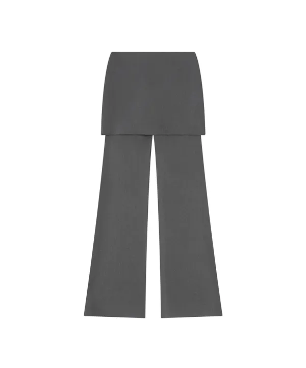 P3296 오버레이 스커트 팬츠_Charcoal