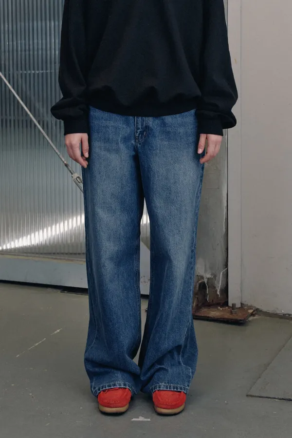 rc wide denim pants - blue - BRENDA BRENDEN