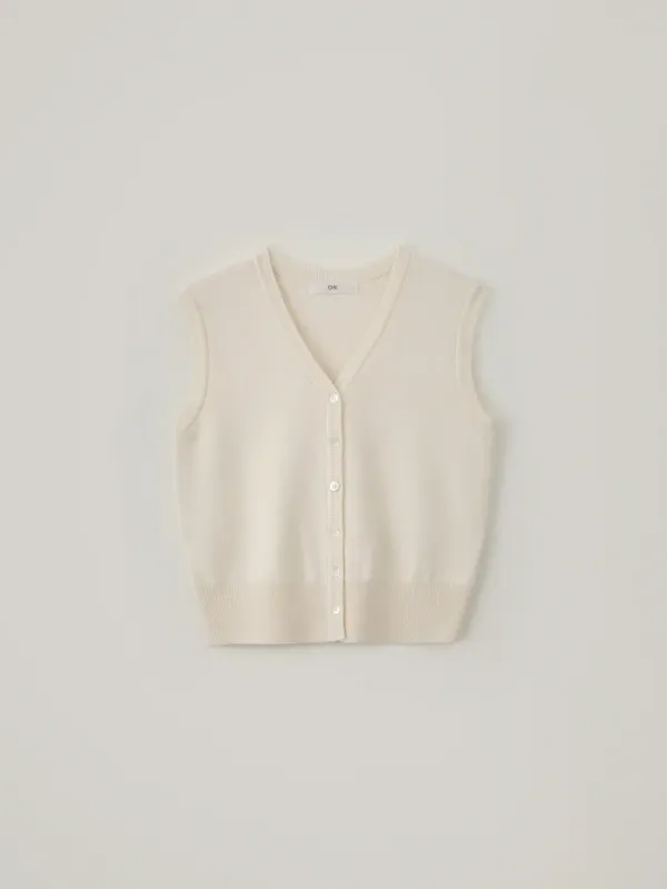 Dein V-Neck Knit Vest - Ivory