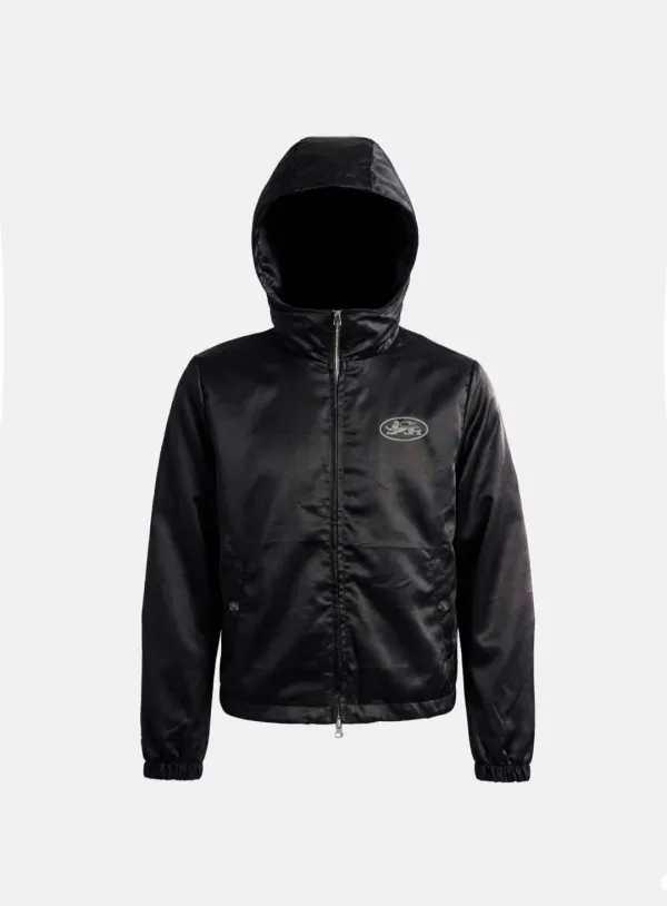 [w-jkt26-028] Mystic Nylon Hooded Windbreaker - Black