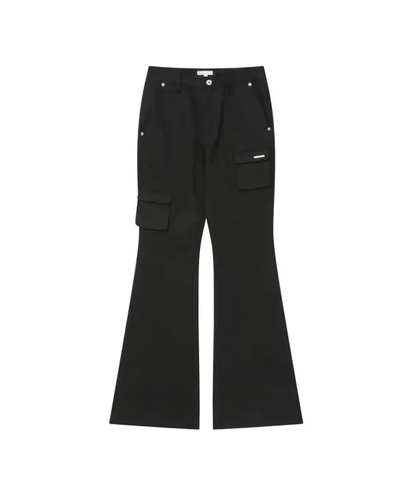 Line pocket cargo pants BLACK