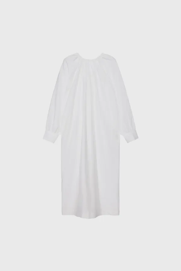 Drawstring maxi long dress (white)