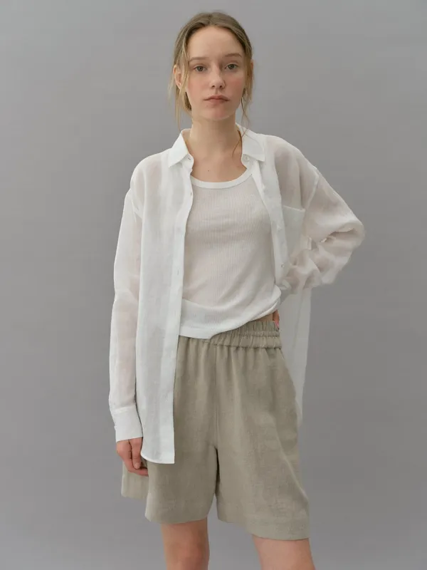 linen pocket shirt (white)