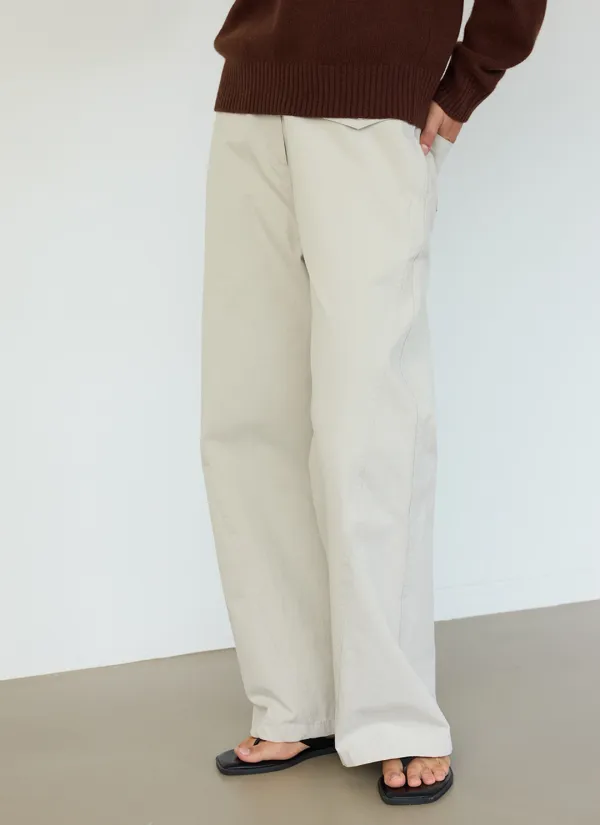 Moss Pocket Detail Pants (Beige)