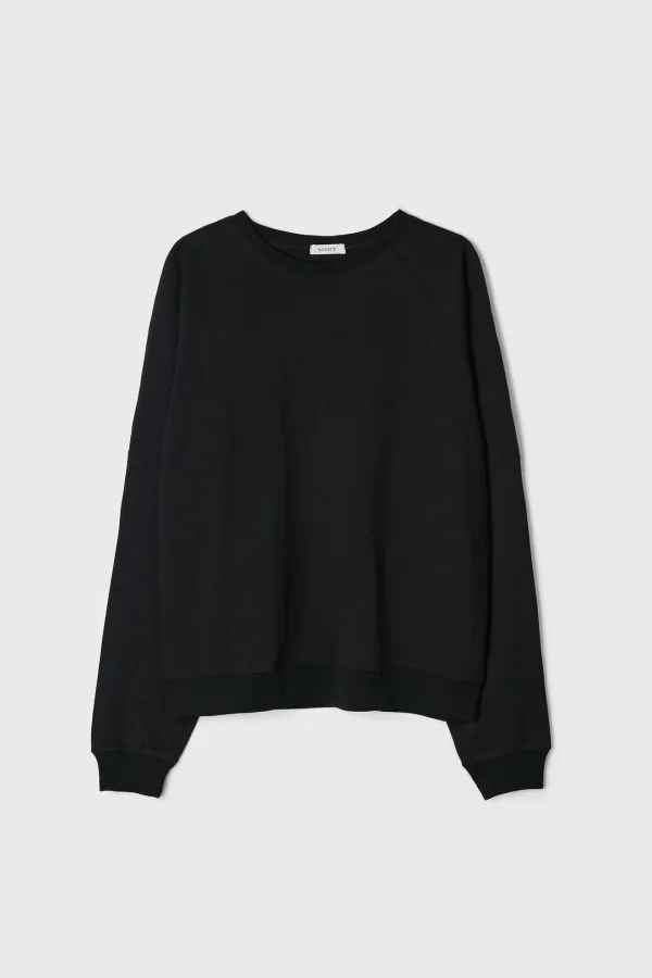 Cotton Stitch Long T-shirt (Black)