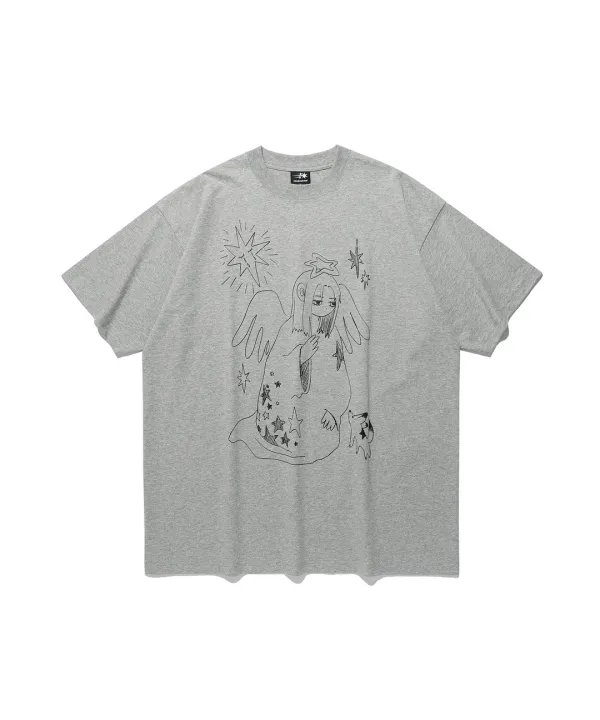 praying angel big big tee[grey]