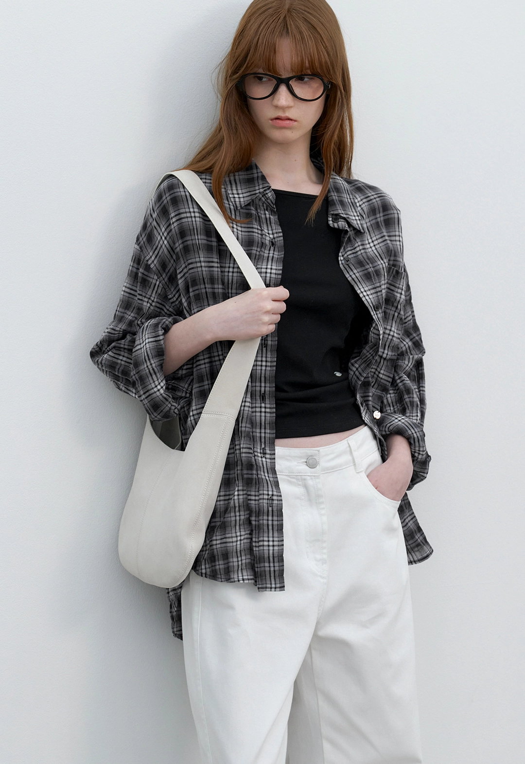 아뜰리에 나인 (BL-4397)GRADATION PLAID CHECK OVERSIZED SHIRT 상품 이미지 2