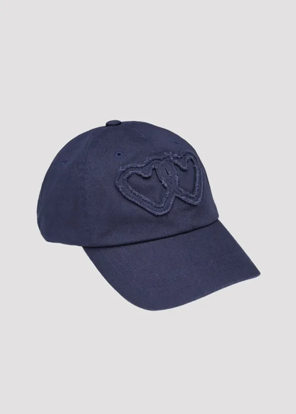 CAP APPLIQUE HEART HEART NAVY