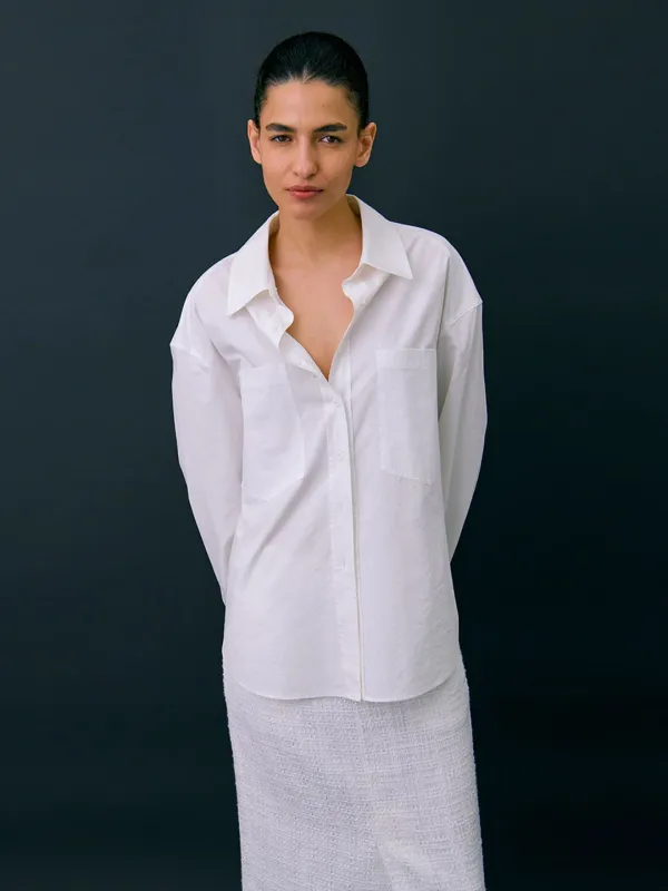 Oversized Pocket Shirts_Ivory