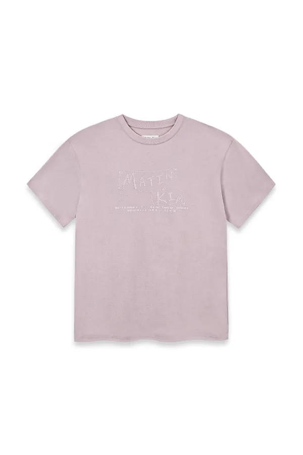 DOODLE LOGO GRAPHIC TOP IN LILAC