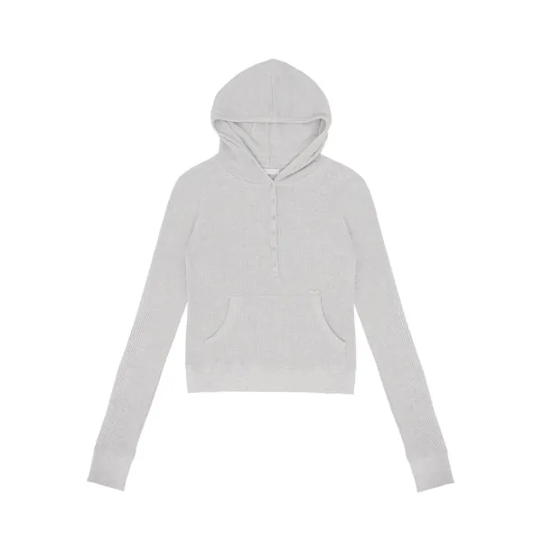 Hooded Long Sleeve Top (oatmeal grey)