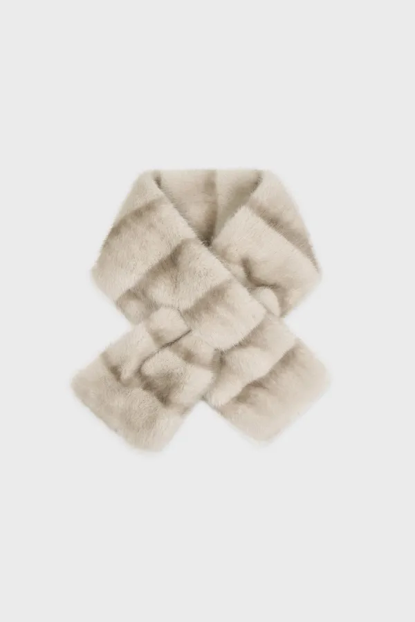 Petite Faux Fur Muffler (Light Beige)