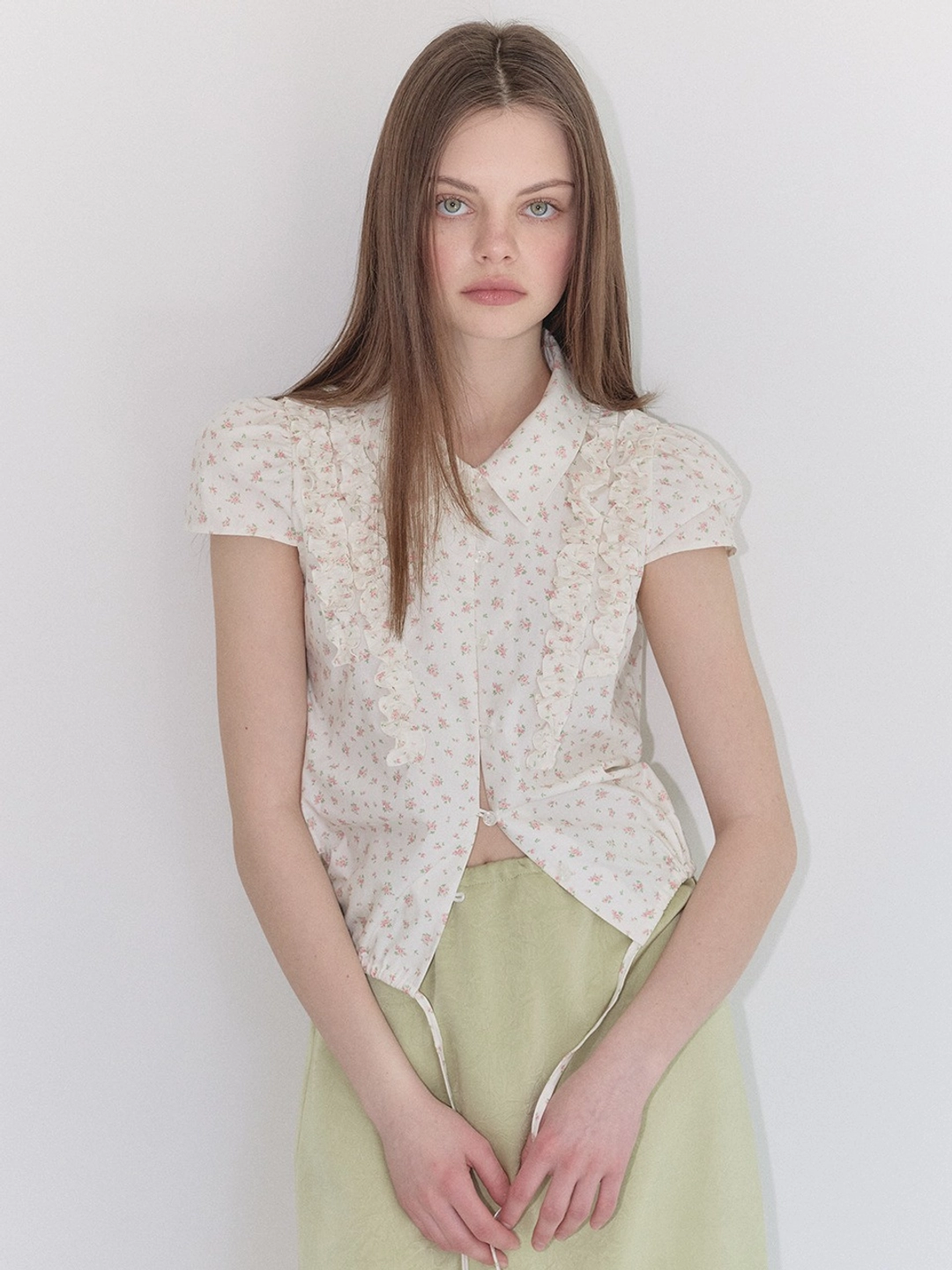 마가린핑거스 FRILL MIXED BLOUSE (CREAM) 상품 이미지 2