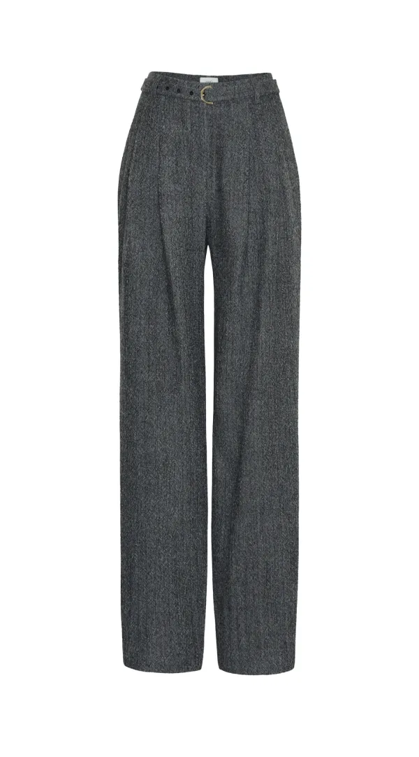 GRACE WOOL HERRINGBONE PANTS