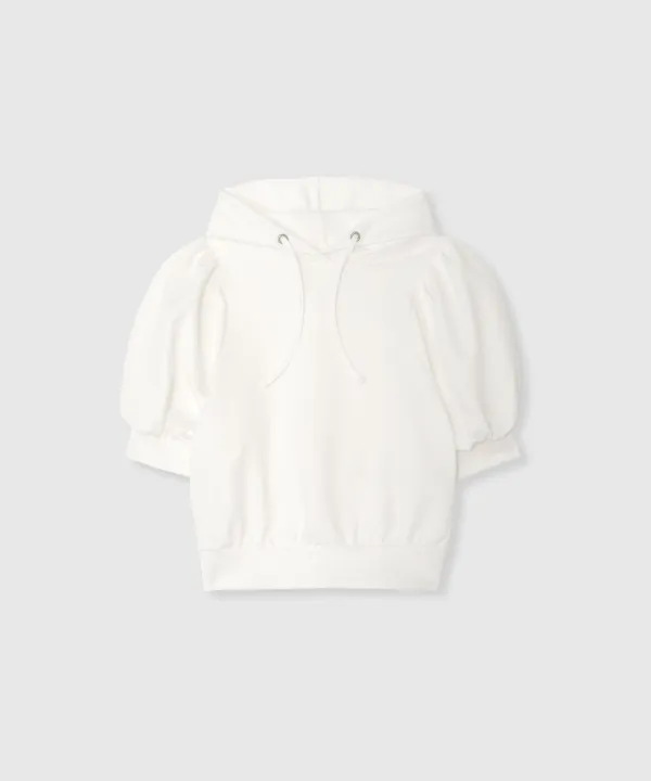 PUFF SLEEVE JERSEY HOODIE